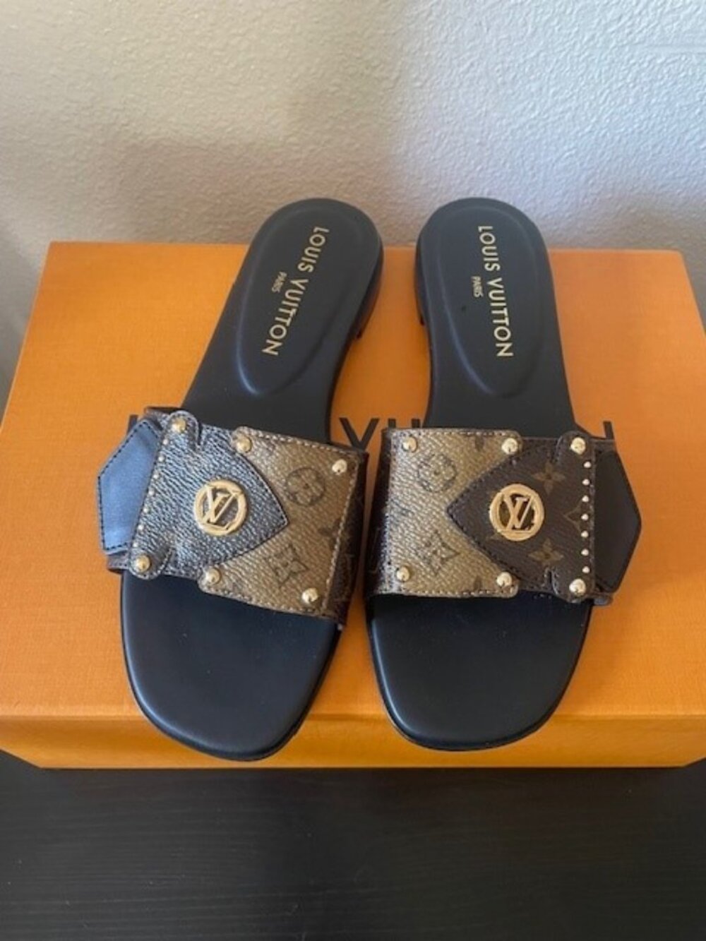 Louis Vuitton Monogram Slide Sandals- Size 37